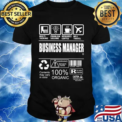 Business manager multi tasking problem solving requires coffee will travel shirt