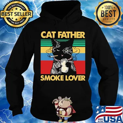 Cat father smoke lover vintage s Hoodie