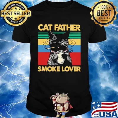 Cat father smoke lover vintage shirt
