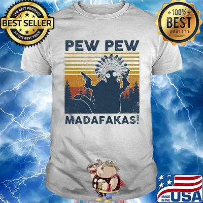 Cat native pew pew madafakas vintage retro shirt