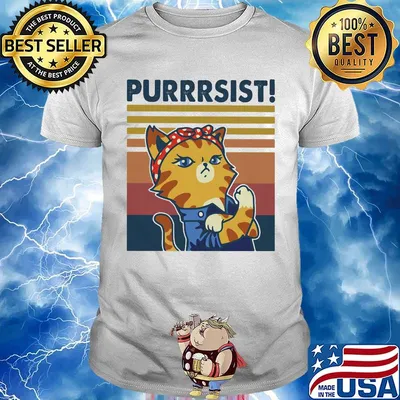 Cat purrrsist vintage retro shirt