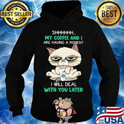Cat shhh my coffee and i are having a moment i will deal with you later s Hoodie