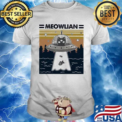 Cat UFO meowlian vintage retro shirt
