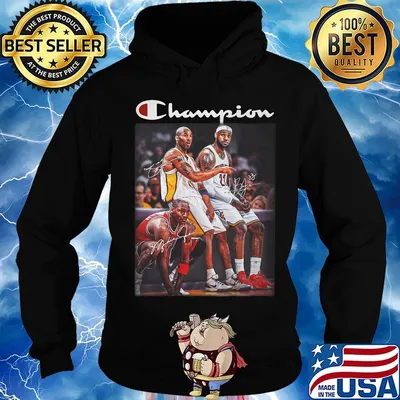 Champions kobe bryant lebron james and michael jordan basketball players signatures s Hoodie