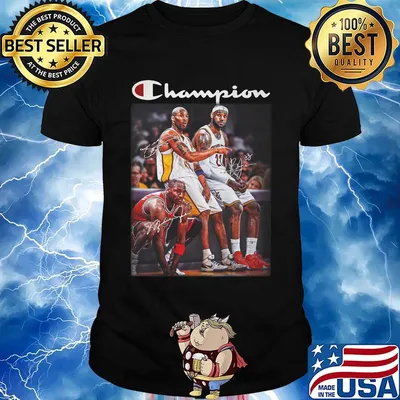 Champions kobe bryant lebron james and michael jordan basketball players signatures shirt
