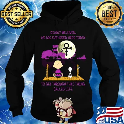 Charlie brown and snoopy dearly beloved we are gathered here today to get through this thing called life moon s Hoodie