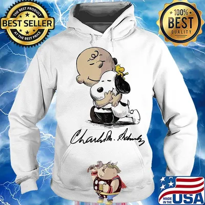Charlie brown hug snoopy woodstock signature s Hoodie
