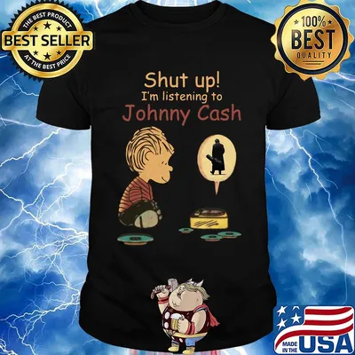 Charlie brown shut up i'm listening to johnny cash shirt