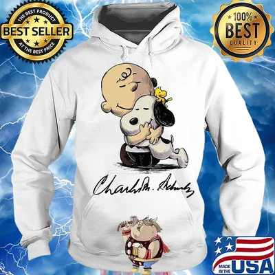 Charlie brown snoopy and woodstock art signatures s Hoodie