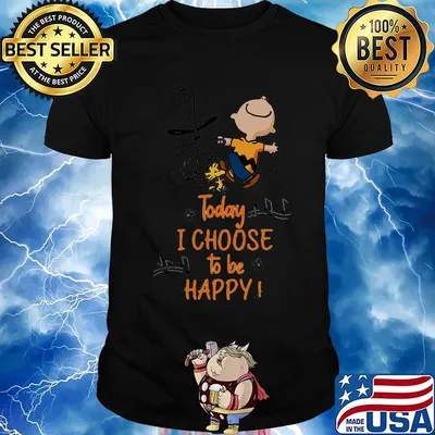 Charlie brown snoopy and woodstock today i choose to be happy shirt