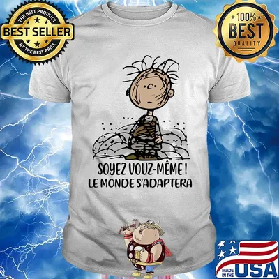 Charlie brown soyez vous meme le monde adapter shirt