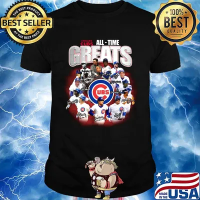 Chicago cubs baseball all-time greats signatures shirt
