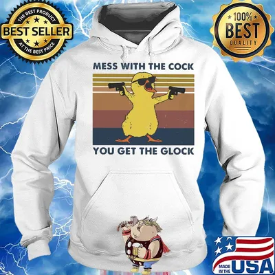 Chicken mess with the cock you get the glock vintage retro s Hoodie