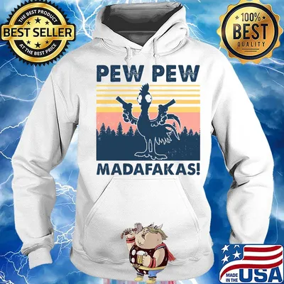 Chicken pew pew madafakas vintage retro s Hoodie