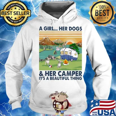 Chihuahua a woman her dog paw and her camper it's a beautiful thing vintage retro s Hoodie