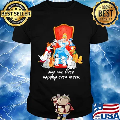 Cinderella lady and the tramp and she lived happily ever after shirt