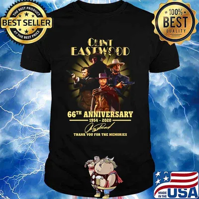 Clint eastwood 66th anniversary 1954 2020 thank you for the memories signatures shirt