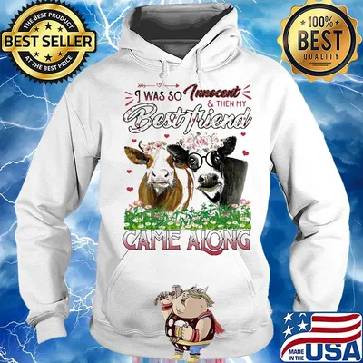 Cow i was so tweet and then my best friend came along flowers s Hoodie