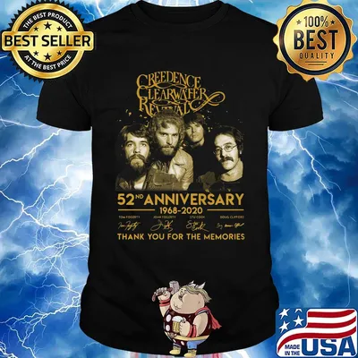 Creedence clearwater rewal 52nd anniversary 1968 2020 thank you for the memories signatures shirt