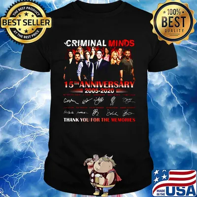 Criminal minds season 15th anniversary 2005 2020 thank you for the memories signatures shirt