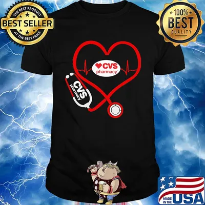 CVS pharmacy nurse stethoscope love heartbeat shirt