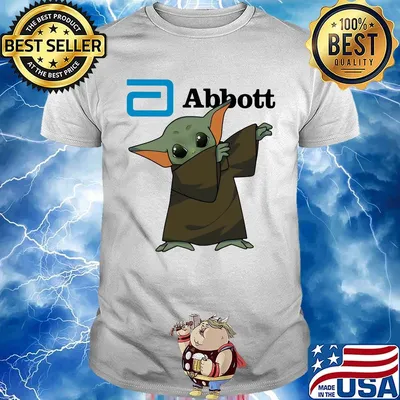 Dabbing baby yoda mask abbott logo coronavirus shirt
