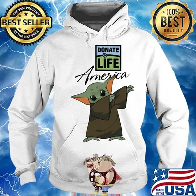 Dabbing baby yoda mask donate life america logo coronavirus s Hoodie