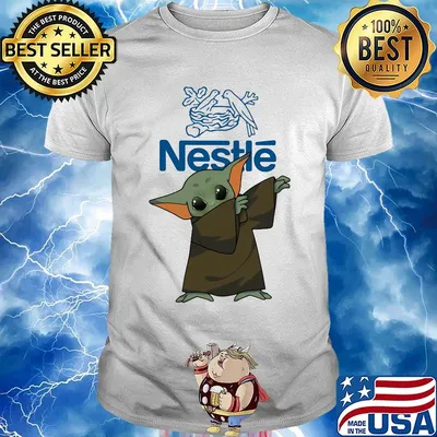 Dabbing baby yoda mask nestle logo coronavirus shirt