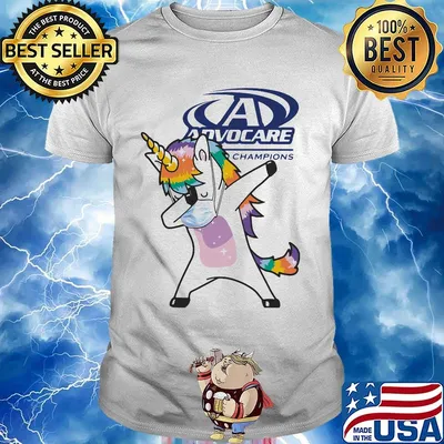 Dabbing unicorn mask advocare we build champions logo coronavirus shirt