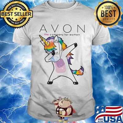 Dabbing unicorn mask avon the company for women logo coronavirus shirt