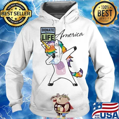 Dabbing unicorn mask donate life america logo coronavirus s Hoodie