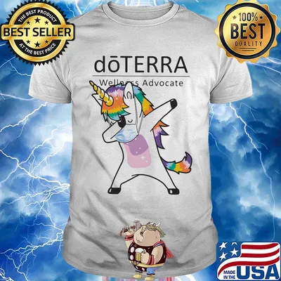Dabbing unicorn mask doterra wellness advocate logo coronavirus shirt