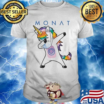 Dabbing unicorn mask monat logo coronavirus shirt