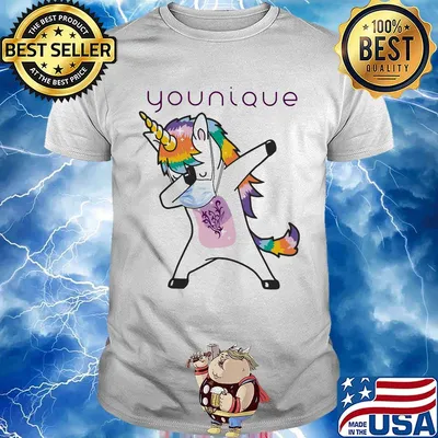 Dabbing unicorn mask younique logo coronavirus shirt