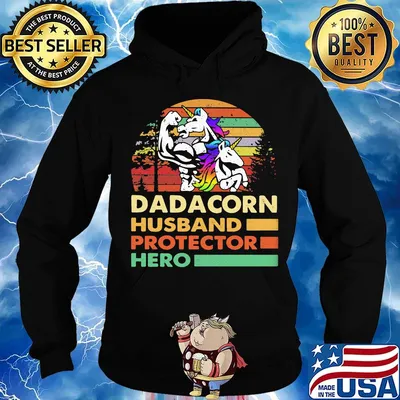 Dadacorn Husband Protector Hero Vintage Retro Shirt Hoodie
