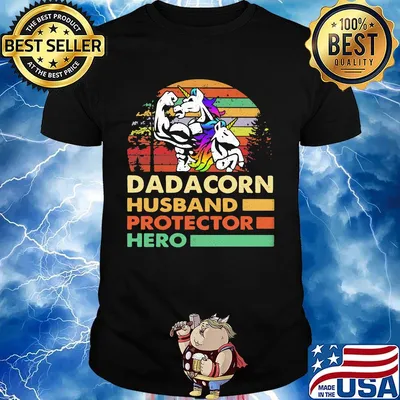 Dadacorn Husband Protector Hero Vintage Retro Shirt