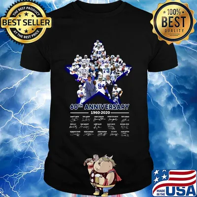 Dallas cowboys 60th anniversary 1960 2020 signatures shirt