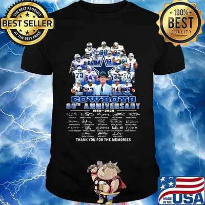 Dallas cowboys football team 60th anniversary 1960 2020 thank you for the memories signatures shirt