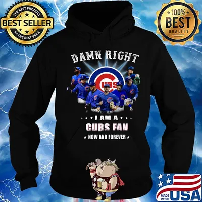 Damn right i am a chicago cubs fan now and forever stars s Hoodie
