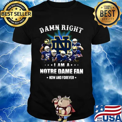 Damn right i am a notre dame fan now and forever stars shirt