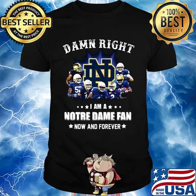 Damn right i am a notre dame football fan now and forever stars shirt