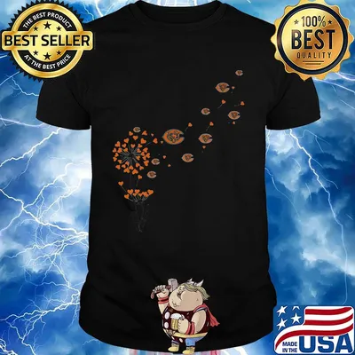 Dandelion flower chicago bears football logo hearts shirt