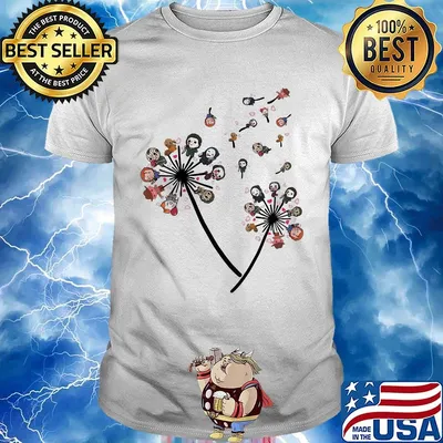 Dandelion flower halloween michael myers and horror characters babies shirt