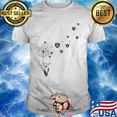 Dandelion flower los angeles raiders football logo hearts shirt