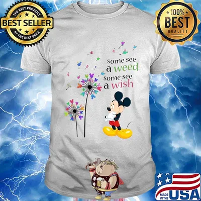 Dandelion flower mickey mouse some see a weed some see a wish shirt