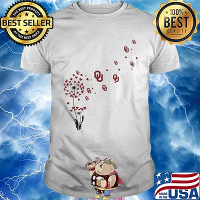 Dandelion flower oklahoma sooners football logo hearts shirt