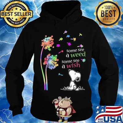 Dandelion flower snoopy some see a weed some see a wish s Hoodie