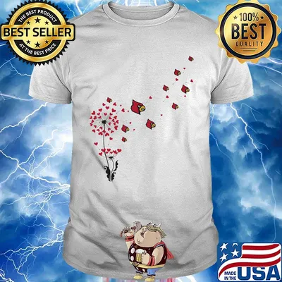 Dandelion flower st. louis cardinals logo hearts shirt