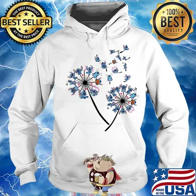 Dandelion flower stitch hearts s Hoodie