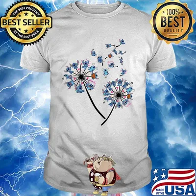 Dandelion flower stitch hearts shirt